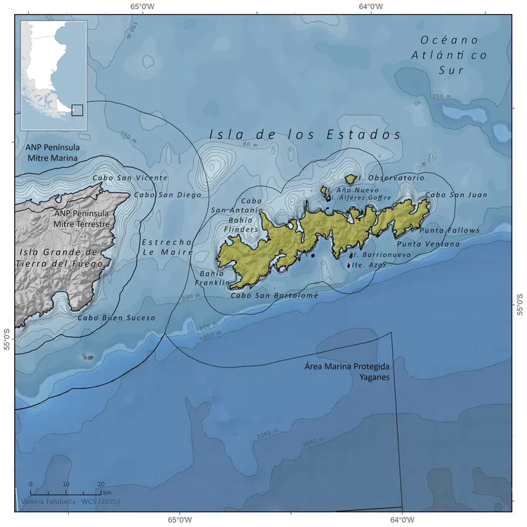 Mapa Reserva Provincial Isla de los Estados y Archipielago de Año Nuevo_Credito WCS Agentina