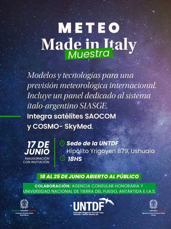 🌟 ¡Llega a Ushuaia la muestra “Meteo Made in Italy”❗ Descubrí la innovación científica de Itali